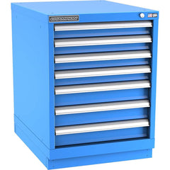 Champion Tool Storage - Modular Storage Cabinets; Type: Desk-Height Narrow Width Drawer Cabinet ; Number of Drawers: 7.000 ; Height (Inch): 29-7/8 ; Width (Inch): 22-3/16 ; Depth (Inch): 28-1/2 ; Color: Bright Blue - Exact Industrial Supply