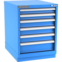 Champion Tool Storage - Modular Storage Cabinets; Type: Desk-Height Narrow Width Drawer Cabinet ; Number of Drawers: 6.000 ; Height (Inch): 29-7/8 ; Width (Inch): 22-3/16 ; Depth (Inch): 28-1/2 ; Color: Bright Blue - Exact Industrial Supply