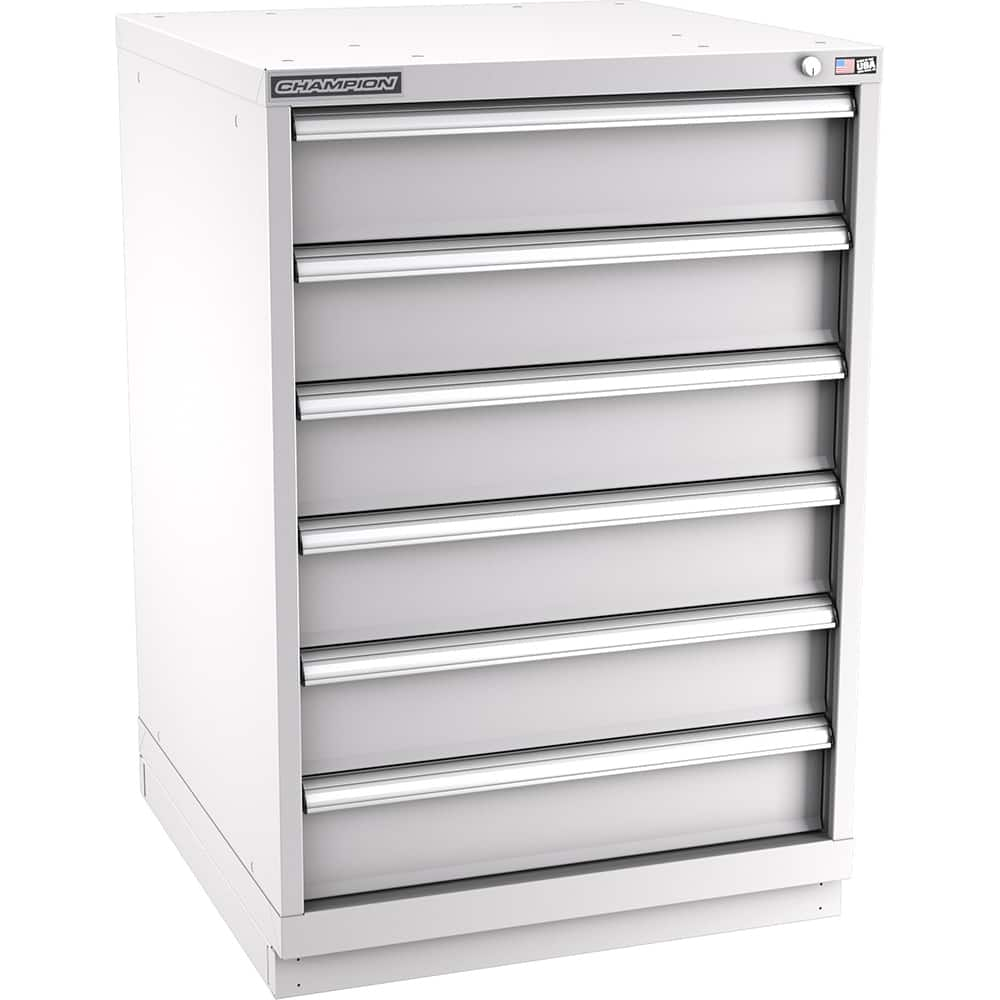 Champion Tool Storage - Modular Storage Cabinets; Type: Counter-Height Standard Width Drawer Cabinet ; Number of Drawers: 6.000 ; Height (Inch): 41-3/4 ; Width (Inch): 28-1/4 ; Depth (Inch): 28-1/2 ; Color: Light Gray - Exact Industrial Supply