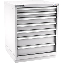 Champion Tool Storage - Modular Storage Cabinets; Type: Bench-Height Standard Width Drawer Cabinet ; Number of Drawers: 7.000 ; Height (Inch): 35-7/8 ; Width (Inch): 28-1/4 ; Depth (Inch): 28-1/2 ; Color: Light Gray - Exact Industrial Supply