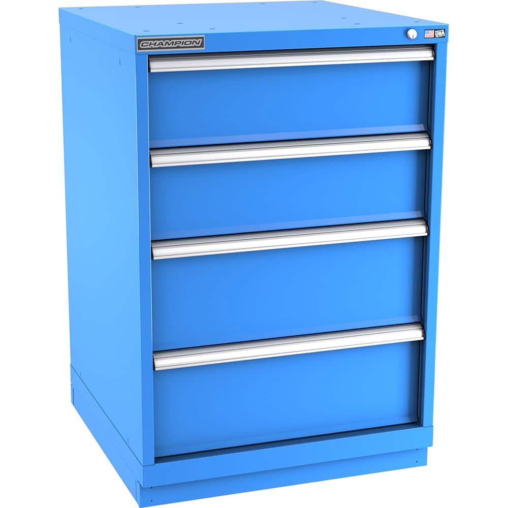 Champion Tool Storage - Modular Storage Cabinets; Type: Counter-Height Standard Width Drawer Cabinet ; Number of Drawers: 4.000 ; Height (Inch): 41-3/4 ; Width (Inch): 28-1/4 ; Depth (Inch): 28-1/2 ; Color: Bright Blue - Exact Industrial Supply