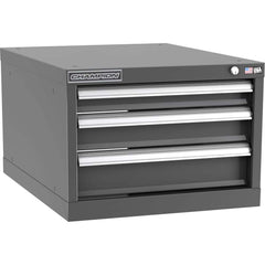 Champion Tool Storage - Modular Storage Cabinets; Type: Under-Desk Narrow Width Drawer Cabinet ; Number of Drawers: 3.000 ; Height (Inch): 15-3/4 ; Width (Inch): 22-3/16 ; Depth (Inch): 28-1/2 ; Color: Dark Gray - Exact Industrial Supply