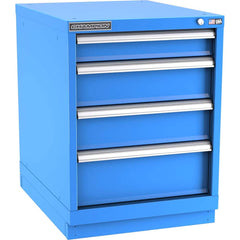 Champion Tool Storage - Modular Storage Cabinets; Type: Desk-Height Narrow Width Drawer Cabinet ; Number of Drawers: 4.000 ; Height (Inch): 29-7/8 ; Width (Inch): 22-3/16 ; Depth (Inch): 28-1/2 ; Color: Bright Blue - Exact Industrial Supply