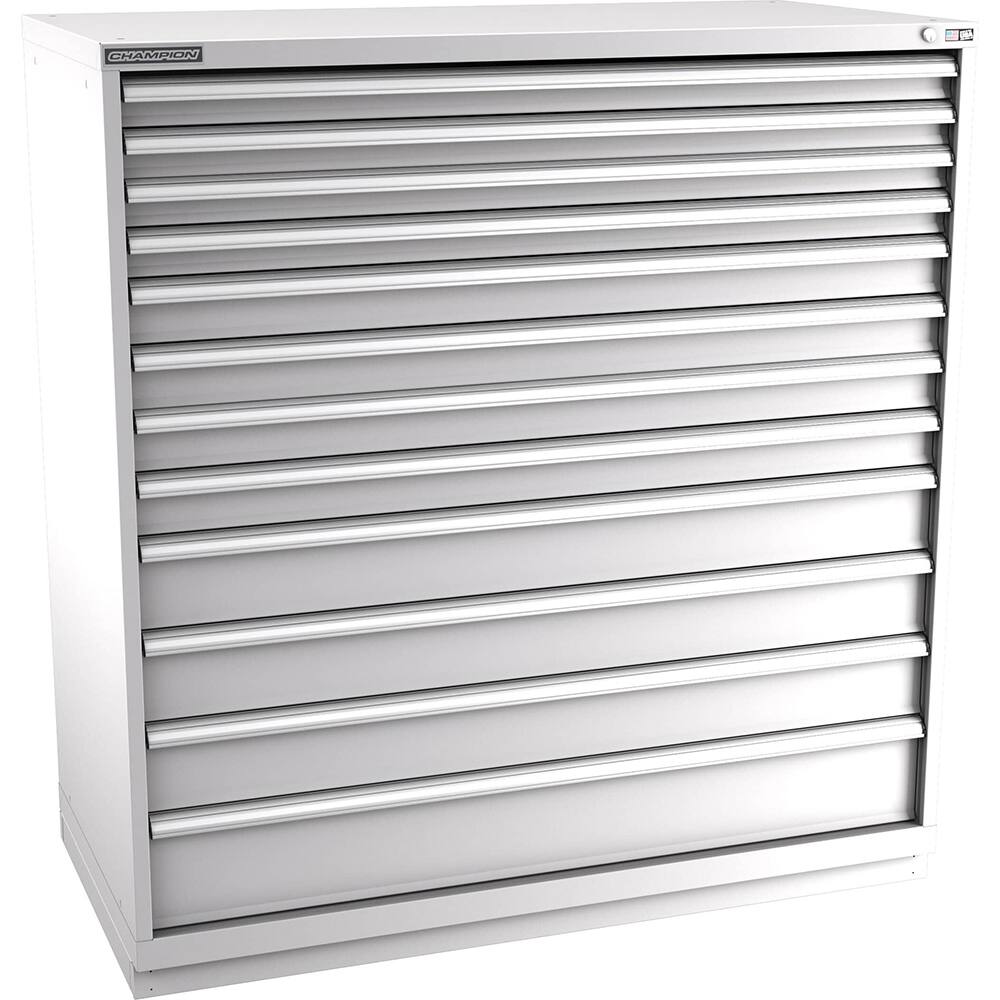 Champion Tool Storage - Modular Storage Cabinets; Type: Eye-Level Double Width Drawer Cabinet ; Number of Drawers: 12.000 ; Height (Inch): 59-1/2 ; Width (Inch): 56-1/2 ; Depth (Inch): 28-1/2 ; Color: Light Gray - Exact Industrial Supply