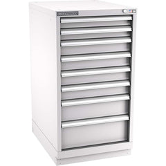 Champion Tool Storage - Modular Storage Cabinets; Type: Counter-Height Narrow Width Drawer Cabinet ; Number of Drawers: 8.000 ; Height (Inch): 41-3/4 ; Width (Inch): 22-3/16 ; Depth (Inch): 28-1/2 ; Color: Light Gray - Exact Industrial Supply