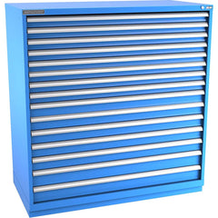 Champion Tool Storage - Modular Storage Cabinets; Type: Eye-Level Double Width Drawer Cabinet ; Number of Drawers: 15.000 ; Height (Inch): 59-1/2 ; Width (Inch): 56-1/2 ; Depth (Inch): 28-1/2 ; Color: Bright Blue - Exact Industrial Supply