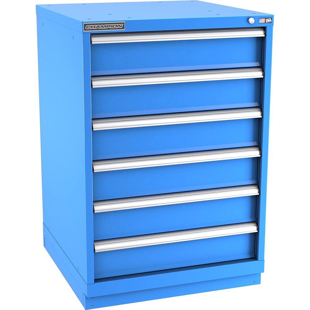 Champion Tool Storage - Modular Storage Cabinets; Type: Counter-Height Standard Width Drawer Cabinet ; Number of Drawers: 6.000 ; Height (Inch): 41-3/4 ; Width (Inch): 28-1/4 ; Depth (Inch): 28-1/2 ; Color: Bright Blue - Exact Industrial Supply