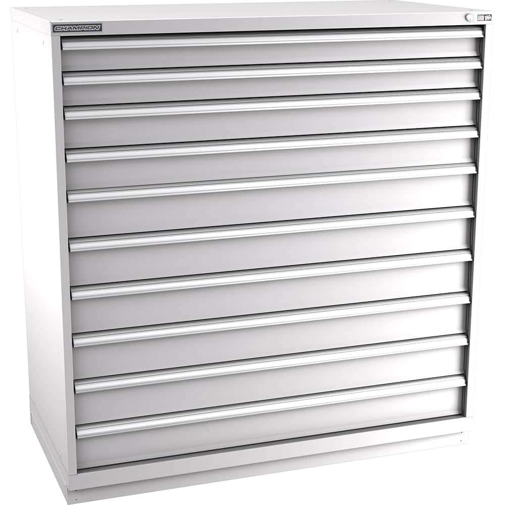 Champion Tool Storage - Modular Storage Cabinets; Type: Eye-Level Double Width Drawer Cabinet ; Number of Drawers: 10.000 ; Height (Inch): 59-1/2 ; Width (Inch): 56-1/2 ; Depth (Inch): 28-1/2 ; Color: Light Gray - Exact Industrial Supply