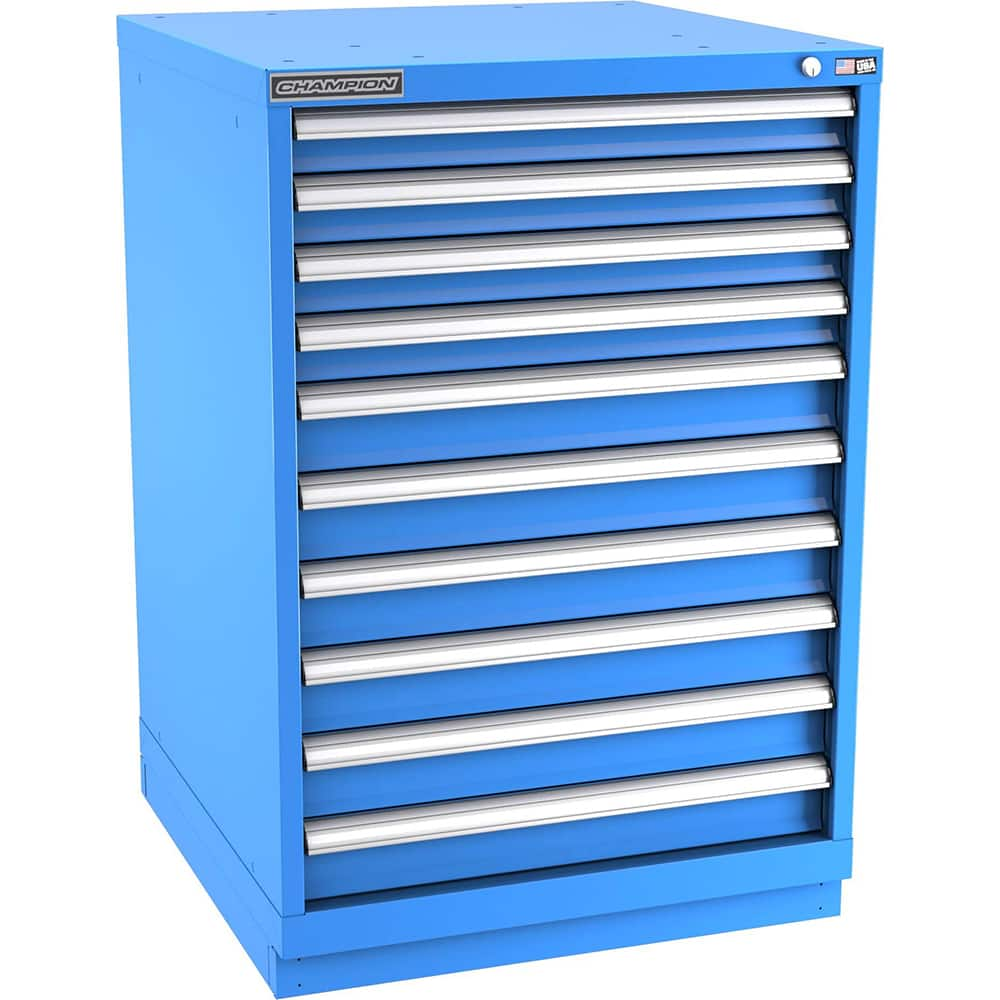 Champion Tool Storage - Modular Storage Cabinets; Type: Counter-Height Standard Width Drawer Cabinet ; Number of Drawers: 10.000 ; Height (Inch): 41-3/4 ; Width (Inch): 28-1/4 ; Depth (Inch): 28-1/2 ; Color: Bright Blue - Exact Industrial Supply