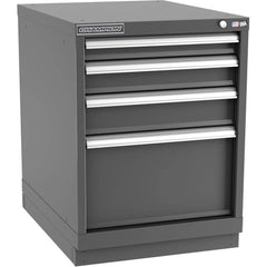 Champion Tool Storage - Modular Storage Cabinets; Type: Desk-Height Narrow Width Drawer Cabinet ; Number of Drawers: 4.000 ; Height (Inch): 29-7/8 ; Width (Inch): 22-3/16 ; Depth (Inch): 28-1/2 ; Color: Dark Gray - Exact Industrial Supply