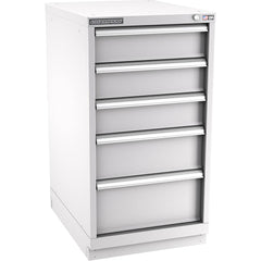 Champion Tool Storage - Modular Storage Cabinets; Type: Counter-Height Narrow Width Drawer Cabinet ; Number of Drawers: 5.000 ; Height (Inch): 41-3/4 ; Width (Inch): 22-3/16 ; Depth (Inch): 28-1/2 ; Color: Light Gray - Exact Industrial Supply