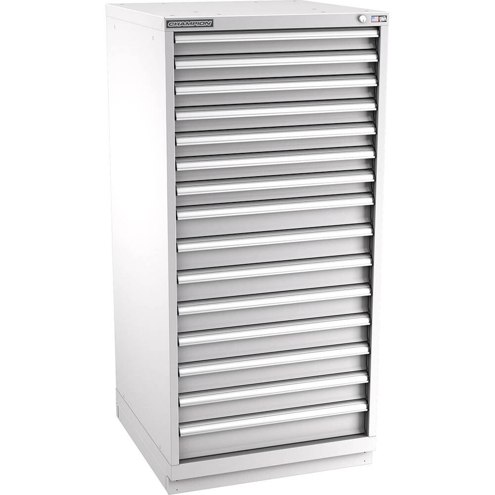 Champion Tool Storage - Modular Storage Cabinets; Type: Eye-Level Standard Width Drawer Cabinet ; Number of Drawers: 15.000 ; Height (Inch): 59-1/2 ; Width (Inch): 28-1/4 ; Depth (Inch): 28-1/2 ; Color: Light Gray - Exact Industrial Supply