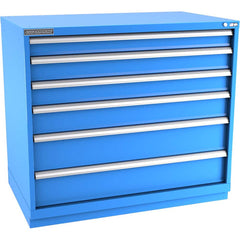 Champion Tool Storage - Modular Storage Cabinets; Type: Counter-Height Extra Width Drawer Cabinet ; Number of Drawers: 6.000 ; Height (Inch): 41-3/4 ; Width (Inch): 47 ; Depth (Inch): 28-1/2 ; Color: Bright Blue - Exact Industrial Supply