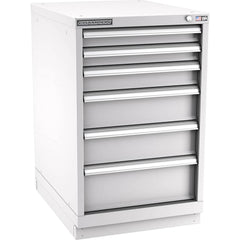 Champion Tool Storage - Modular Storage Cabinets; Type: Bench-Height Narrow Width Drawer Cabinet ; Number of Drawers: 6.000 ; Height (Inch): 35-7/8 ; Width (Inch): 22-3/16 ; Depth (Inch): 28-1/2 ; Color: Light Gray - Exact Industrial Supply