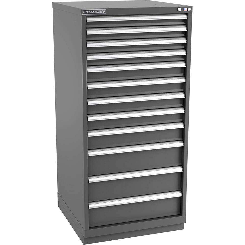 Champion Tool Storage - Modular Storage Cabinets; Type: Eye-Level Standard Width Drawer Cabinet ; Number of Drawers: 12.000 ; Height (Inch): 59-1/2 ; Width (Inch): 28-1/4 ; Depth (Inch): 28-1/2 ; Color: Dark Gray - Exact Industrial Supply