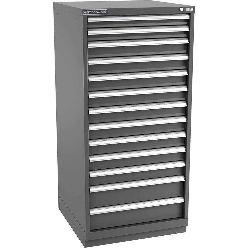 Champion Tool Storage - Modular Storage Cabinets; Type: Eye-Level Standard Width Drawer Cabinet ; Number of Drawers: 13.000 ; Height (Inch): 59-1/2 ; Width (Inch): 28-1/4 ; Depth (Inch): 28-1/2 ; Color: Dark Gray - Exact Industrial Supply