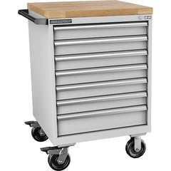 Champion Tool Storage - Mobile Work Centers; Type: Standard Depth Butcher Block Top Cabinet ; Load Capacity (Lb.): 440.000 ; Number of Drawers: 7 ; Width (Inch): 28-1/4 ; Depth (Inch): 28-1/2 ; Height (Inch): 43-1/4 - Exact Industrial Supply