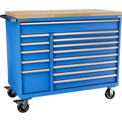 Champion Tool Storage - Mobile Work Centers; Type: Standard Depth Butcher Block Top Cabinet ; Load Capacity (Lb.): 440.000 ; Number of Drawers: 14 ; Width (Inch): 56-1/2 ; Depth (Inch): 28-1/2 ; Height (Inch): 39-3/8 - Exact Industrial Supply