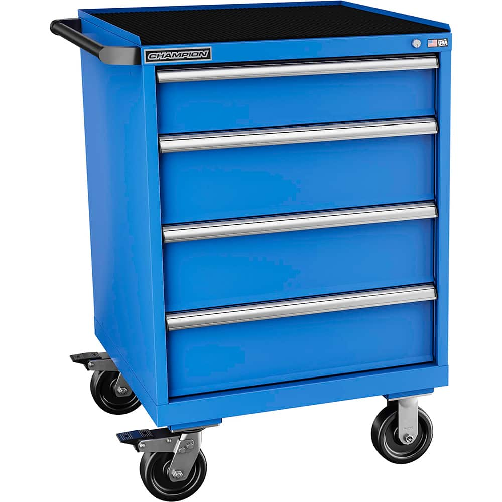 Champion Tool Storage - Mobile Work Centers; Type: Standard Depth Retainer Top Cabinet ; Load Capacity (Lb.): 440.000 ; Number of Drawers: 4 ; Width (Inch): 28-1/4 ; Depth (Inch): 28-1/2 ; Height (Inch): 43-1/4 - Exact Industrial Supply