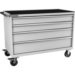 Champion Tool Storage - Mobile Work Centers; Type: Standard Depth Retainer Top Cabinet ; Load Capacity (Lb.): 440.000 ; Number of Drawers: 4 ; Width (Inch): 56-1/2 ; Depth (Inch): 28-1/2 ; Height (Inch): 43-1/4 - Exact Industrial Supply