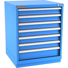 Champion Tool Storage - Modular Storage Cabinets; Type: Bench-Height Standard Width Drawer Cabinet ; Number of Drawers: 7.000 ; Height (Inch): 35-7/8 ; Width (Inch): 28-1/4 ; Depth (Inch): 28-1/2 ; Color: Bright Blue - Exact Industrial Supply