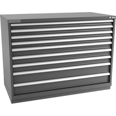 Champion Tool Storage - Modular Storage Cabinets; Type: Counter-Height Double Width Drawer Cabinet ; Number of Drawers: 9.000 ; Height (Inch): 41-3/4 ; Width (Inch): 56-1/2 ; Depth (Inch): 28-1/2 ; Color: Dark Gray - Exact Industrial Supply