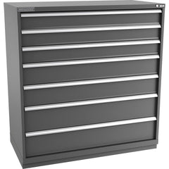 Champion Tool Storage - Modular Storage Cabinets; Type: Eye-Level Double Width Drawer Cabinet ; Number of Drawers: 7.000 ; Height (Inch): 59-1/2 ; Width (Inch): 56-1/2 ; Depth (Inch): 28-1/2 ; Color: Dark Gray - Exact Industrial Supply