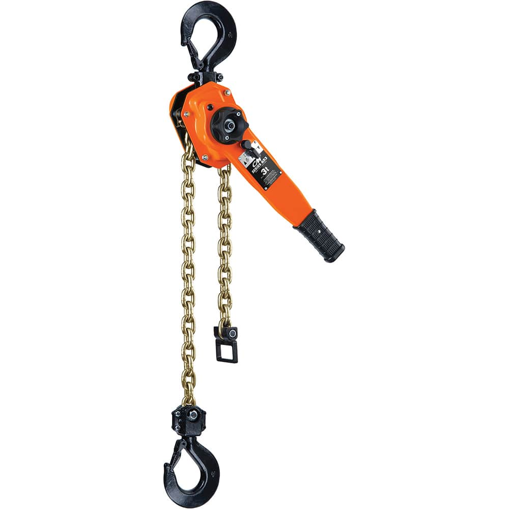 CM - Manual Hoists-Chain, Rope & Strap; Type: Lever ; Lifting Material: Chain ; Capacity (Lb.): 6000 ; Lift Height (Feet): 20 ; Minimum Headroom: 18.6875 ; Lever Force to Operate Hoist: 77.00 - Exact Industrial Supply