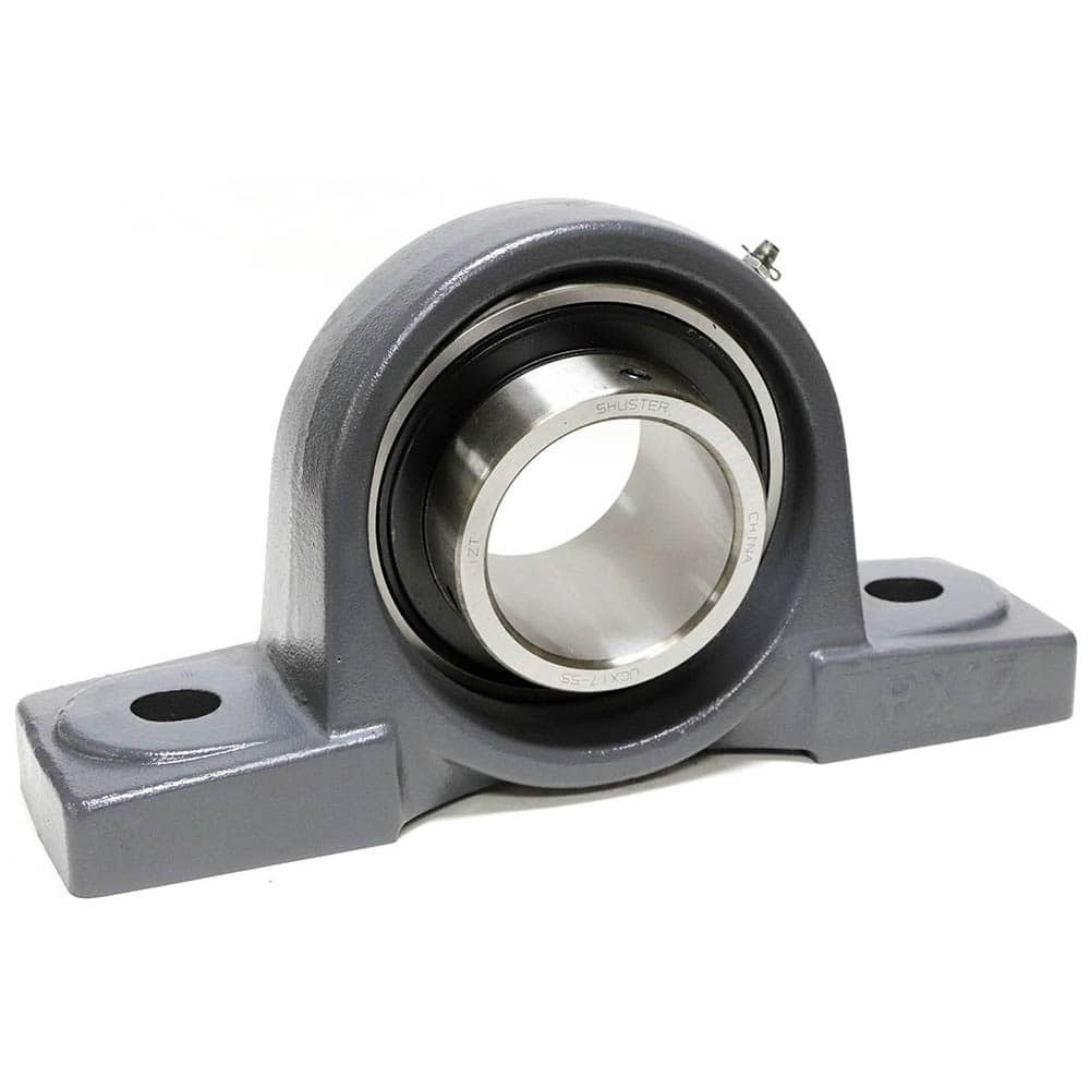 Shuster - UCPX10-31, 1-15/16" ID, 240mm OAL x 4-1/2" OAH, Medium Duty Ball Bearing Pillow Block - Exact Industrial Supply