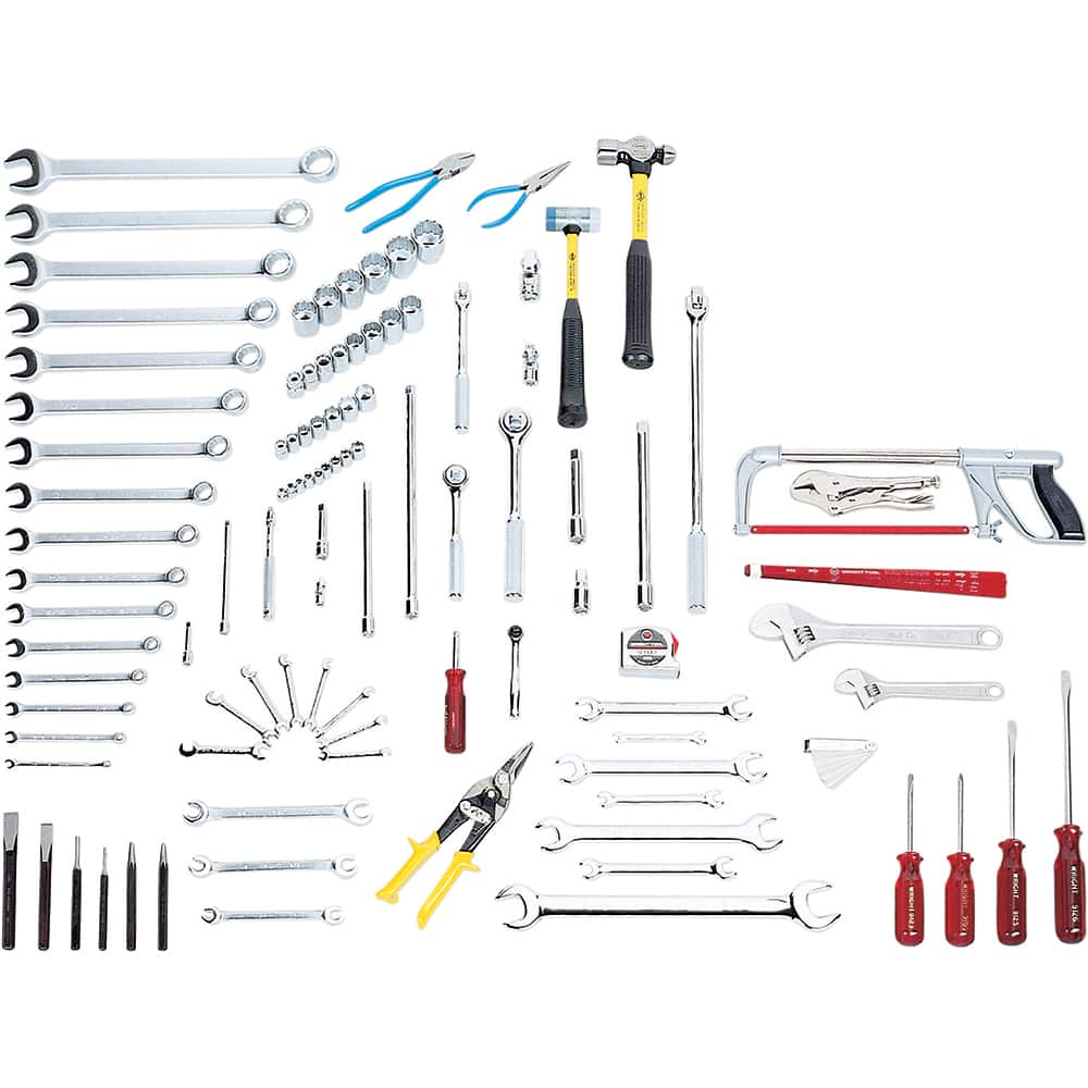 Wright Tool & Forge - Combination Hand Tool Sets; Tool Type: Industrial Maintenance Set ; Number of Pieces: 104.000 ; Drive Size (Inch): 1/4, 3/8, 1/2 ; Number of Points: 6, 12 ; Measurement Type: Inch ; Socket Depth: Standard - Exact Industrial Supply