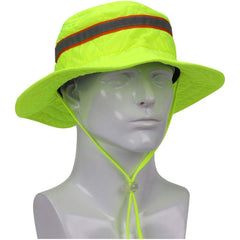 PIP - Hats, Headbands & Bandanas; Garment Style: Ranger Hat ; Garment Type: Cooling ; Garment Color: Hi-Viz Yellow ; Garment Material: Cotton; Hyperkewl ; Closure Type: Drawstring - Exact Industrial Supply