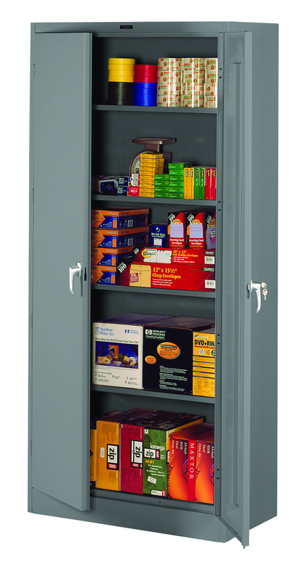 36"W x 18"D x 78"H Storage Cabinet, Knocked-Down, with 4 Adj. Shelves, Levelers, - All Tool & Supply