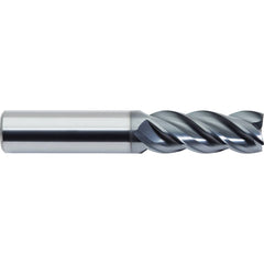 Square End Mill: 1/4'' Dia, 3/4'' LOC, 1/4'' Shank Dia, 2-1/2'' OAL, 4 Flutes, Solid Carbide Single End, Helical Flute, Variable Helix, Centercutting, RH Cut, RH Flute