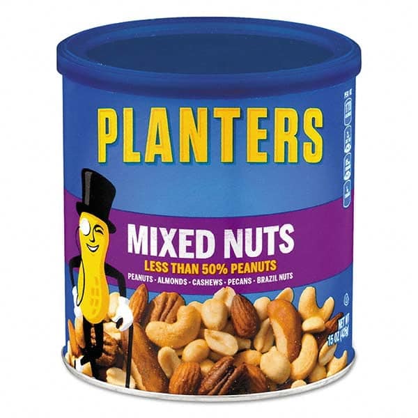 Planters - Snacks, Cookies, Candy & Gum Breakroom Accessory Type: Nuts Breakroom Accessory Description: Mixed Nuts, 15 oz Can - All Tool & Supply