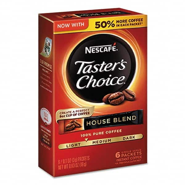 Nescafe - Coffee, Tea & Accessories Breakroom Accessory Type: Coffee Breakroom Accessory Description: Taster's Choice House Blend Instant Coffee, 0.1oz Stick, 6/Box, 12Box/Carton - All Tool & Supply