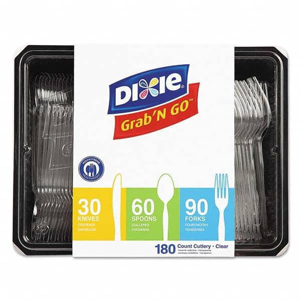 Dixie - Heavyweight Polystyrene Cutlery, Clear, Knives/Spoons/Forks, 180/Pack, 10Pk/Ctn - All Tool & Supply