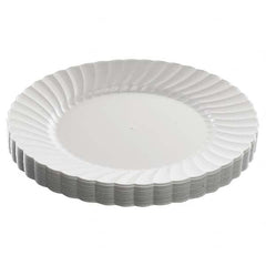 WNA - Classicware Plastic Dinnerware, Plates, Plastic, White, 9in, 12/Bag, 15/Carton - All Tool & Supply