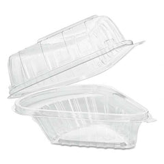 DART - Showtime Clear Hinged Containers, Pie Wedge, 6 2/3 oz, Plastic, 125/PK, 2 PK/CT - All Tool & Supply