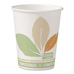 DART - Bare by Solo Eco-Forward PLA Paper Hot Cups, 10 oz, Leaf Design, 50/Bag, 20 Bags/Ct - All Tool & Supply