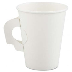 DART - Polycoated Hot Paper Cups with Handles, 8 oz, White - All Tool & Supply