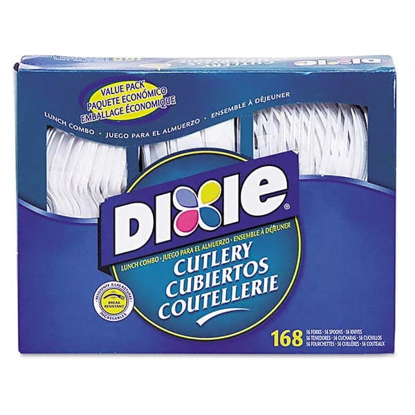 Dixie - Combo Pack, Tray/Plastic Utensils, 56 Forks, 56 Knives, 56 Spoons, 6 Packs - All Tool & Supply