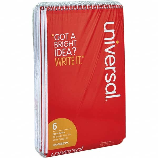 UNIVERSAL - Note Pads, Writing Pads & Notebooks Writing Pads & Notebook Type: Steno Book Size: 6 x 9 - All Tool & Supply