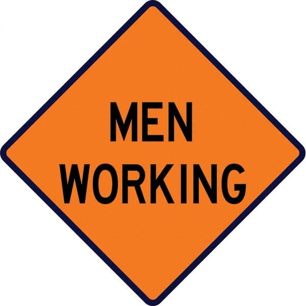 VizCon - "Workers Ahead," 48" Wide x 48" High Vinyl Construction Roadway Sign - All Tool & Supply