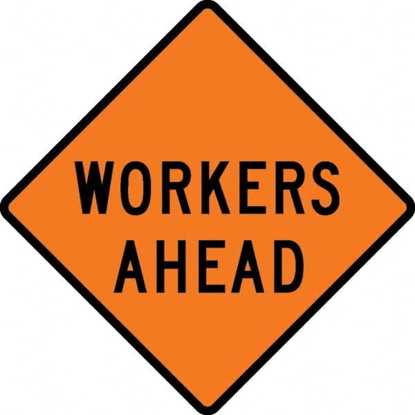 VizCon - "Men Working," 48" Wide x 48" High Vinyl Construction Roadway Sign - All Tool & Supply