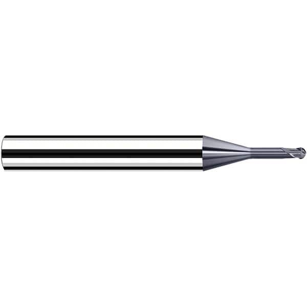 Fraisa - 0.6mm Diam, 3.6mm LOC, 2 Flute Solid Carbide Ball End Mill - All Tool & Supply