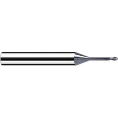 Fraisa - 0.5mm Diam, 0.5mm LOC, 2 Flute Solid Carbide Ball End Mill - All Tool & Supply