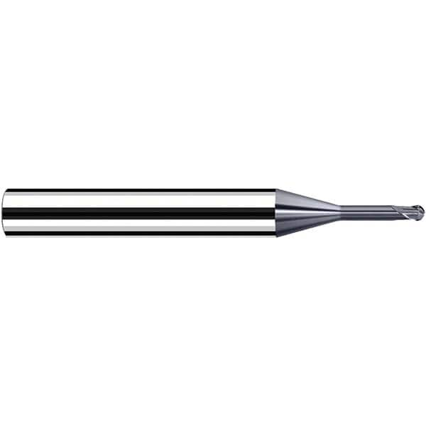 Fraisa - 0.5mm Diam, 3.6mm LOC, 2 Flute Solid Carbide Ball End Mill - All Tool & Supply