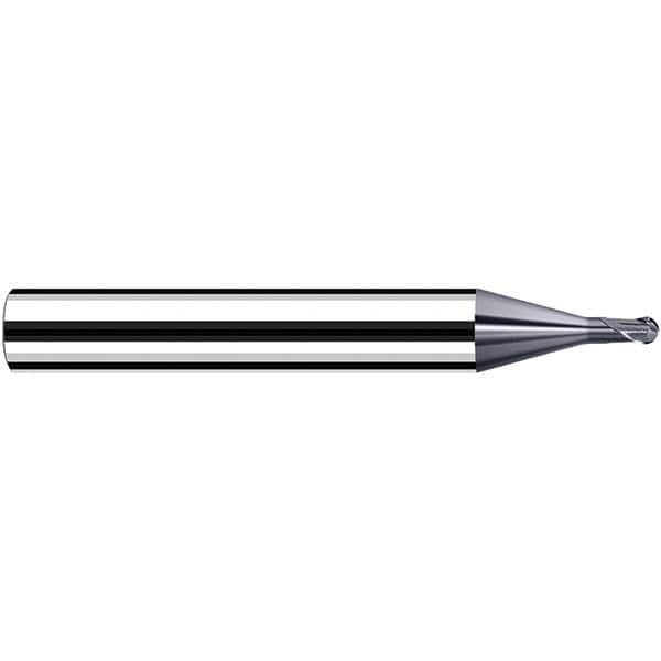 Fraisa - 0.6mm Diam, 3.6mm LOC, 2 Flute Solid Carbide Ball End Mill - All Tool & Supply