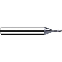 Fraisa - 0.2mm Diam, 0.2mm LOC, 2 Flute Solid Carbide Ball End Mill - All Tool & Supply