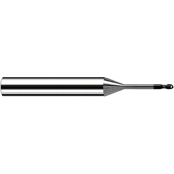 Fraisa - 0.6mm Diam, 0.6mm LOC, 2 Flute Solid Carbide Ball End Mill - All Tool & Supply